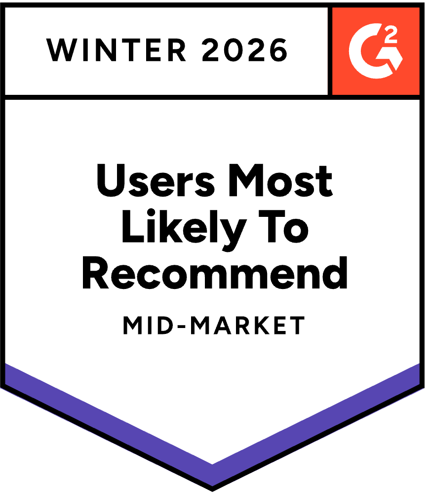 G2 Winter 2026 Users Most Likely To Recommend Mid-Market